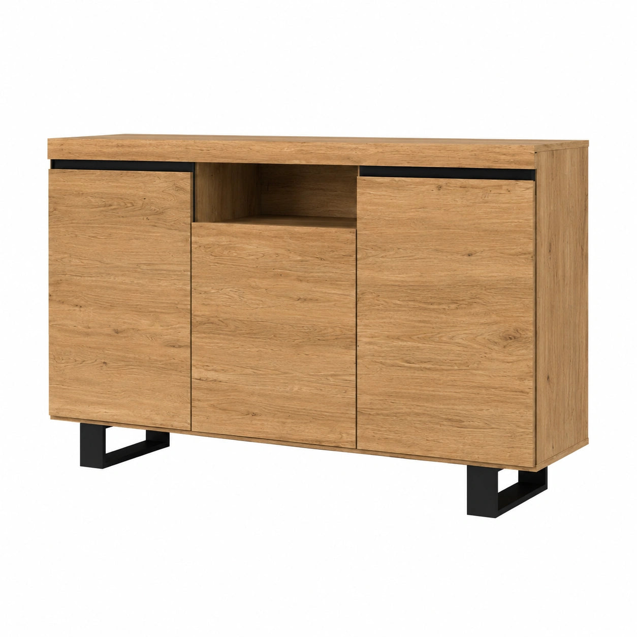 buffet-salon-3-portes-avec-compartiment-central-140-x-40-x-92-cm-chene-et-noir-nabuis9165yj