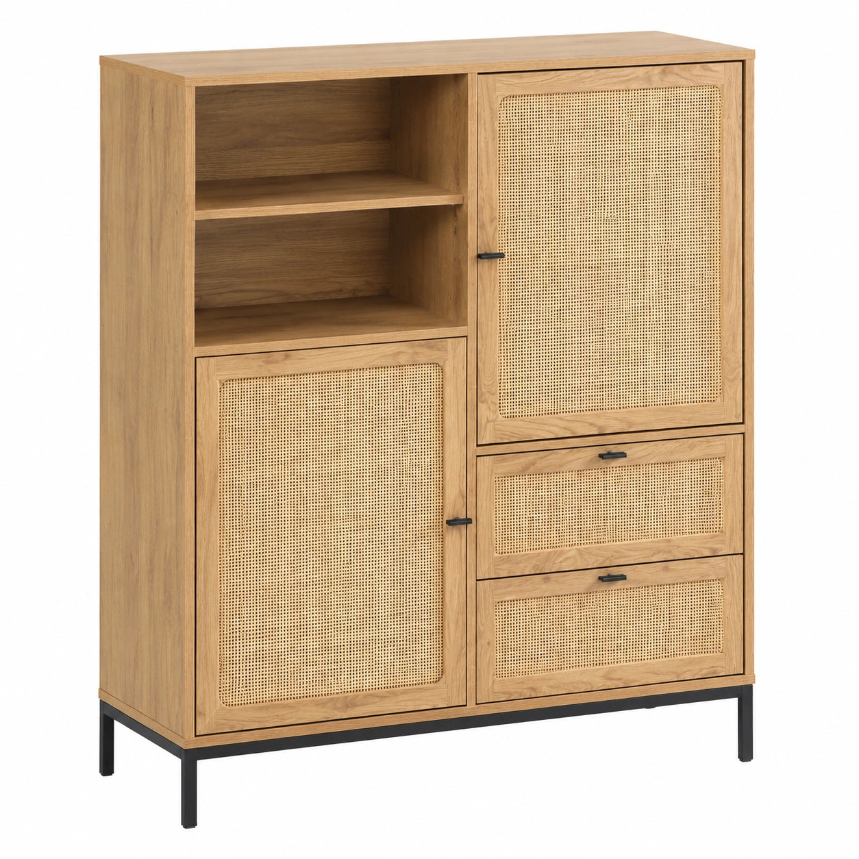 buffet-haut-a-2-portes-et-2-tiroirs-avec-niches-en-bois-et-rotin-pwsiee9107nf