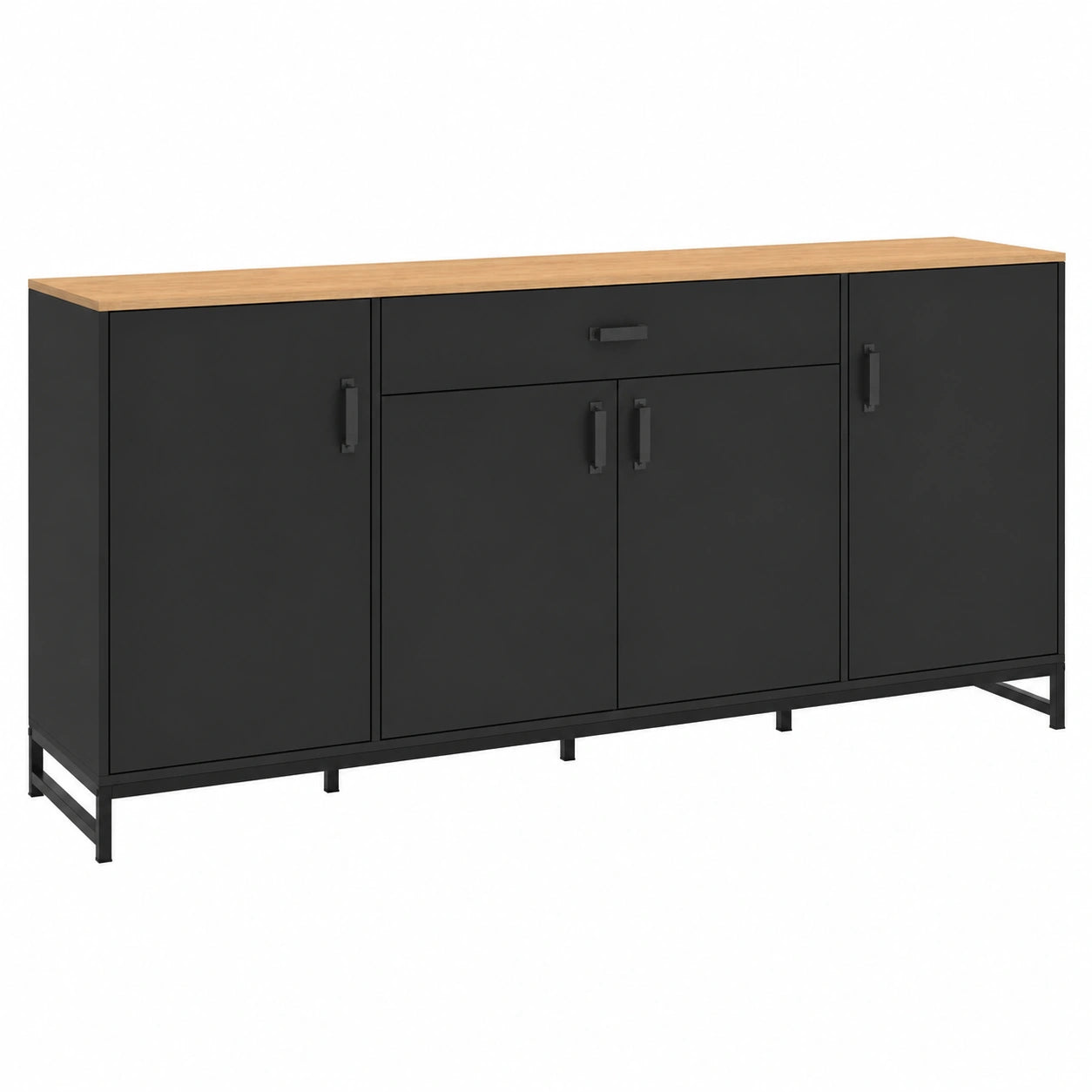 buffet-en-bois-et-noir-avec-4-portes-et-1-tiroir-180-cm-pjnlxl9124sx
