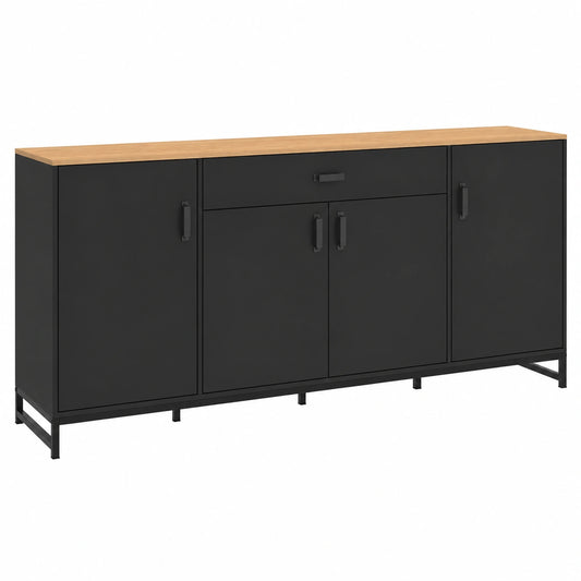 buffet-en-bois-et-noir-avec-4-portes-et-1-tiroir-180-cm-pjnlxl9124sx
