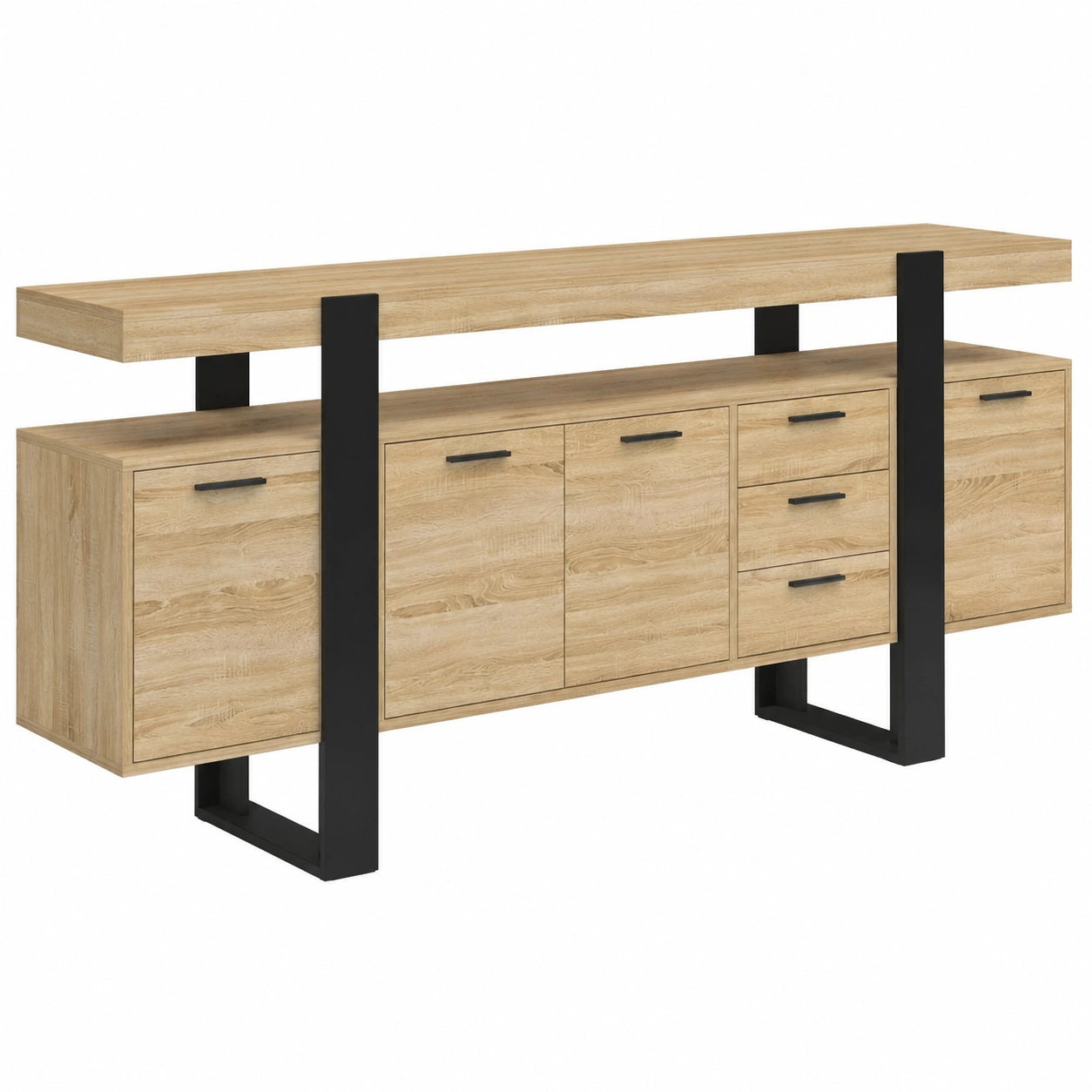 buffet-xxl-4-portes-3-tiroirs-bois-et-noir-180-cm-iilrsm9122na