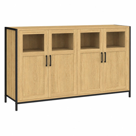 buffet-industriel-avec-vitrines-4-portes-140-cm-ytohsc9166tt