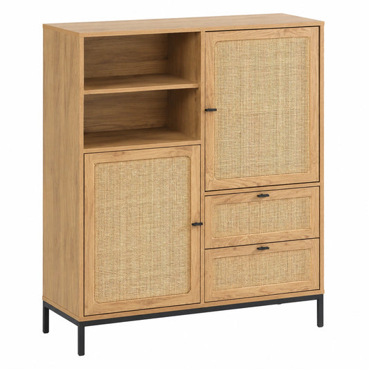 buffet-haut-a-2-portes-et-2-tiroirs-avec-niches-en-bois-et-rotin-pwsiee9107nf